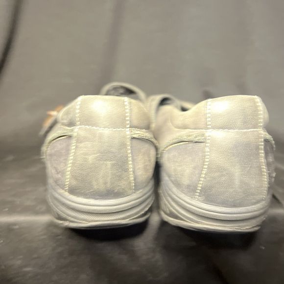 Skechers Shape Ups Sz 10 Gray-Black Suede Leather Embroidered Mary Jane Shoe 99Q - Picture 13 of 16